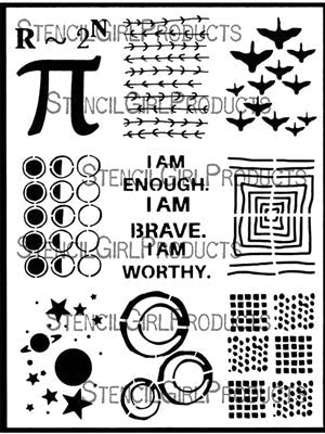 STENCILGIRL STENCIL A4 ATC MIXUP - KERR - L856