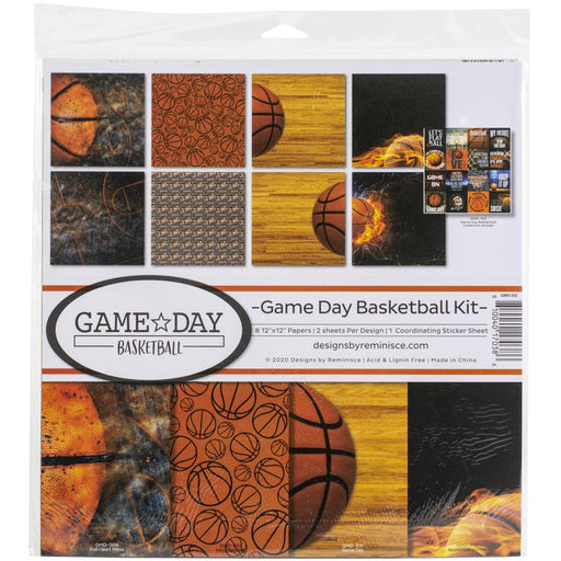 REMINISCE 12 X 12 PAPER PACKGAME DAY BASKETBALL KIT- GMD-202