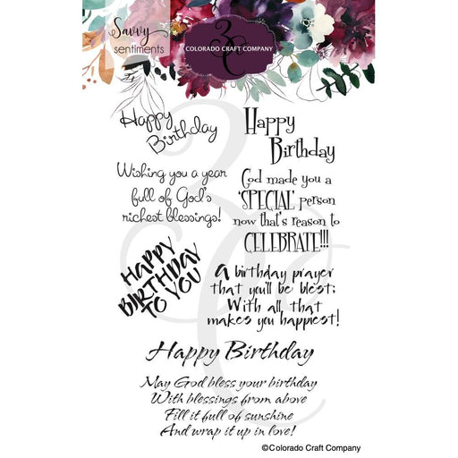COLORADE CRAFT CLEAR CLING STAMP BIRTHDAY BLESSINGS - SS516