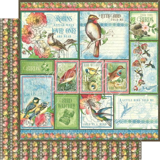 GRAPHIC 45 12 X 12 PAPER PAD BIRD VWATCHER COLL LOOK UP - G4502204