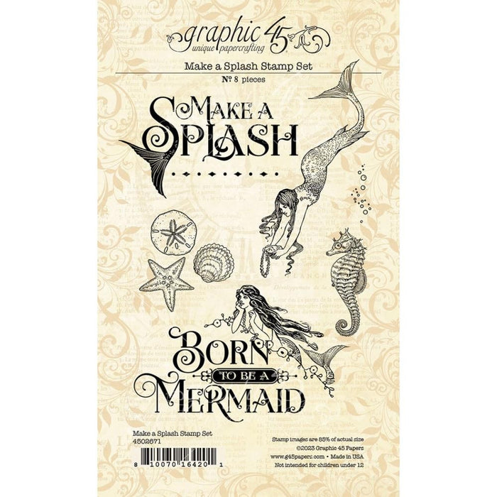GRAPHIC 45 CLEAR STAMP MAKE A SPLASH - G4502671