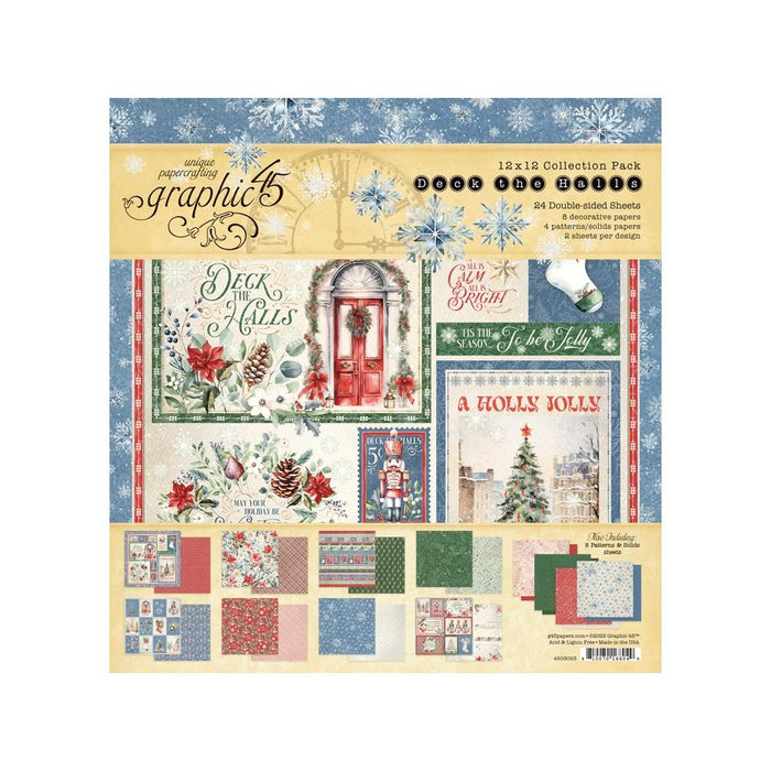 GRAPHIC 45 DECK HALLS COLLECTION 12 X 12 PAPER PAD - G4503093