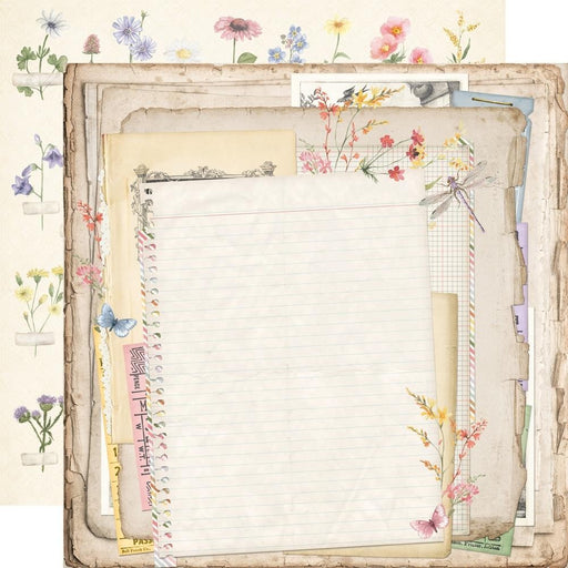SIMPLE STORIES VINTAGE MEADOWS FLOWER 12X 12 PAPER WALK IN NATURE - SS22607