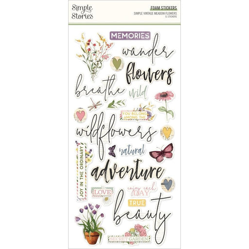 SIMPLE STORIES VINTAGE MEADOWS FLOWER FOAM STICKERS - SS22629