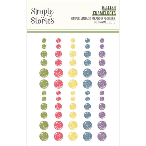 SIMPLE STORIES VINTAGE MEADOWS FLOWERGLITTER ENAMEL DOTS - SS22632