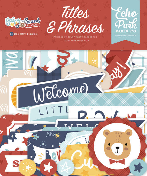 ECHO PARK BABY ON BOARD BOY TITLE PHRASE EPHEMERA - BOB415032