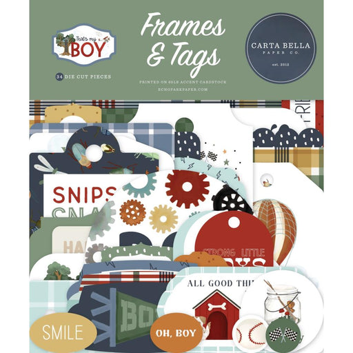 CARTA BELLA THAT’S MY BOY FRAME TAGS EPHEMERA -CBB419025
