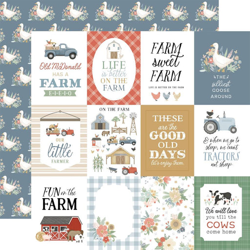 CARTA BELLA ON THE FARM 12 X 12 PAPER 3X4 JOURALING CARDS - CBOTF422003