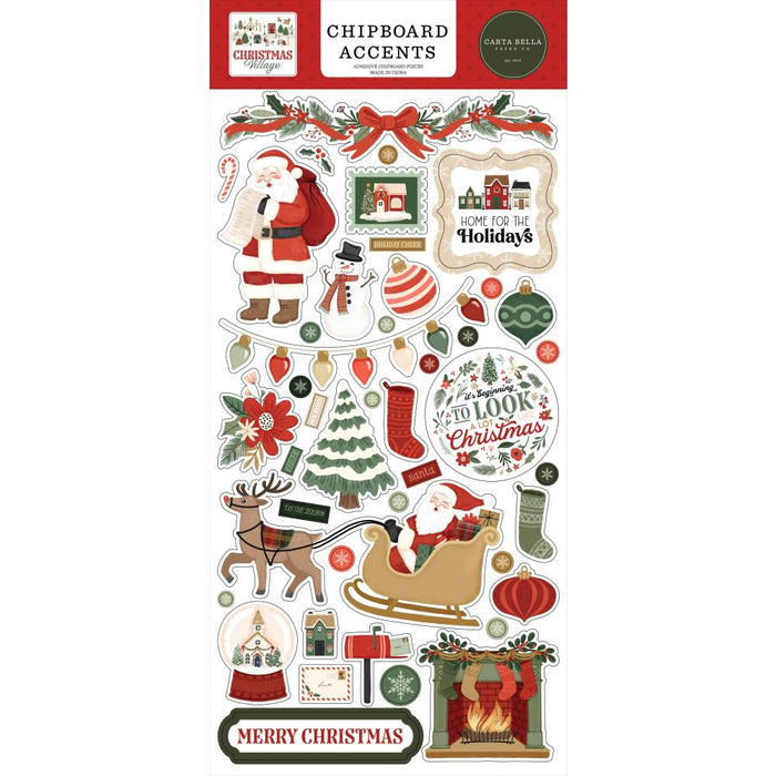 CARTA BELLA CHRISTMAS VILLAGE ACCENTS CHIPBOARD - CBCV458021
