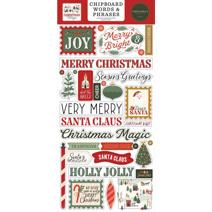 CARTA BELLA CHRISTMAS VILLAGE WORD CHIPBOARD - CBCV458022