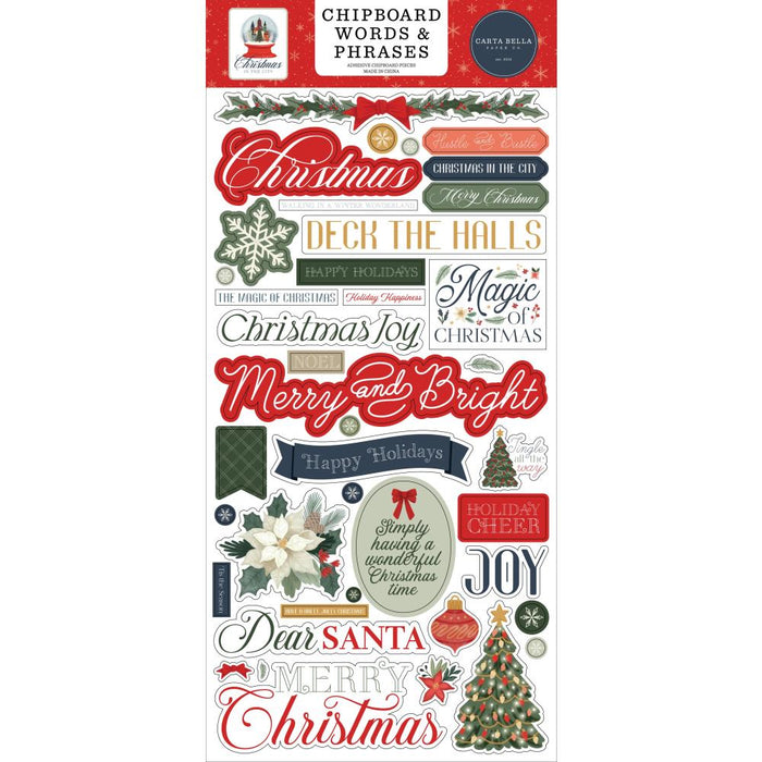 CARTA BELLA CHRISTMAS IN THE CITY WORD PHRASES CHIPBOARD - CBCIC456022