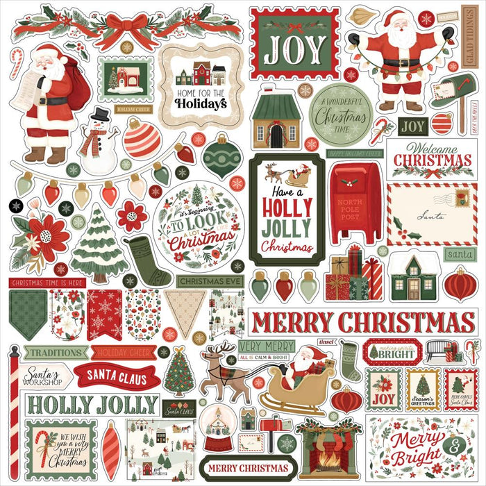 CARTA BELLA CHRISTMAS VILLAGE 12 X 12 CARDSTOCK STICKERS - CBCV458014