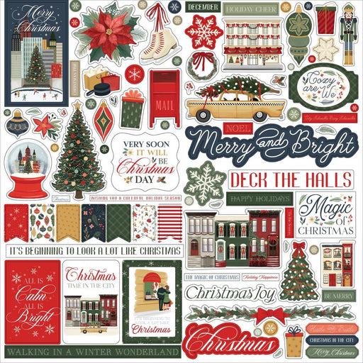 CARTA BELLA CHRISTMAS IN THE CITY CARDSTOCK 12 X 12 STICKERS - CBCIC456014
