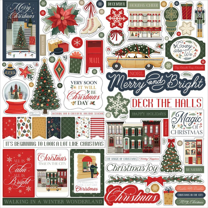 CARTA BELLA CHRISTMAS IN THE CITY CARDSTOCK 12 X 12 STICKERS - CBCIC456014