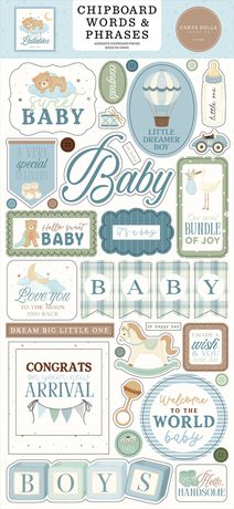CARTA BELLA BABY BOY COLLECTION CHIPBOARD WORDS - CBLUB485022