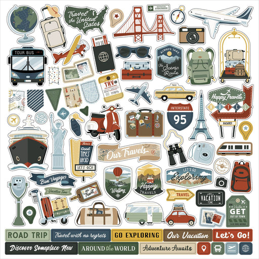 ECHO PARK ITS TIME TO TRAVEL CARDSTOCK STICKERS 12X12 - TTT494014