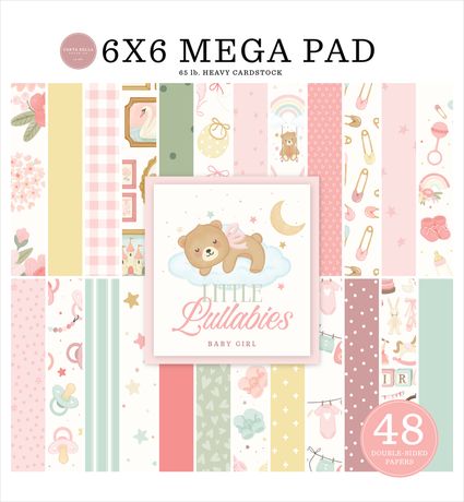 CARTA BELLA MEGA PAPER PAD 6 X 6 LITTLE LULLABIES BABY GIRL -CBLUG-485031