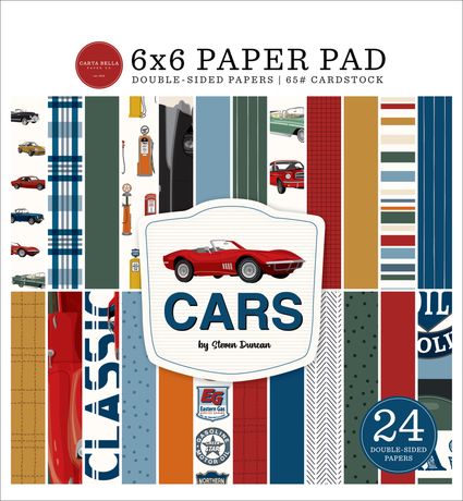 CARTA BELLA CARS 6 X 6 PAPER PAD - CBCAR491023