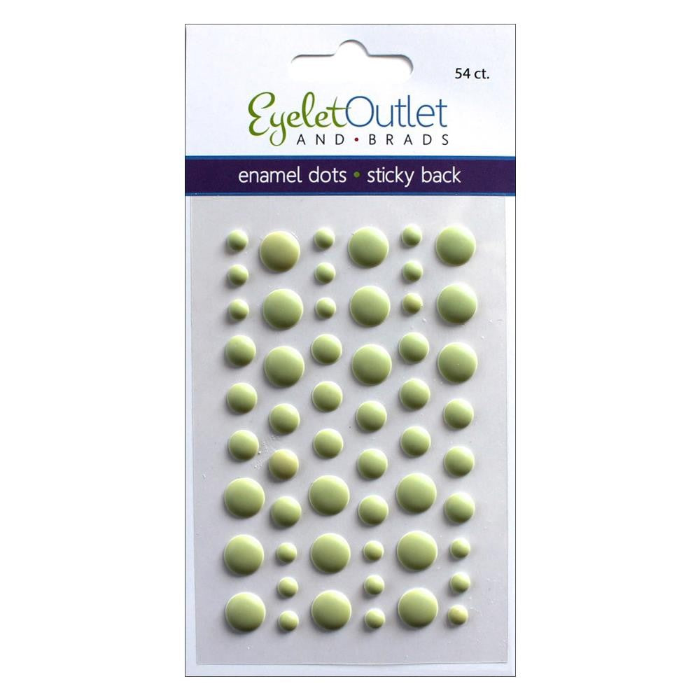 EYELET OUTLET ADHESIVE BACK ENAMEL DOTS 54/PKG-MATTE GREEN - EN54  E20A