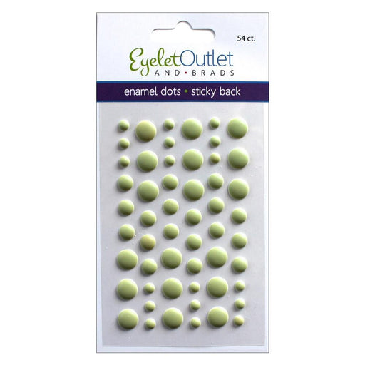 EYELET OUTLET ADHESIVE BACK ENAMEL DOTS 54/PKG-MATTE GREEN - EN54  E20A