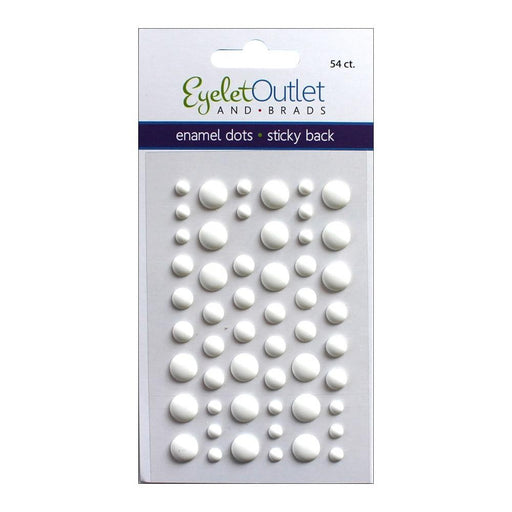 EYELET OUTLET ADHESIVE BACK ENAMEL DOTS 54/PKG-MATTE WHTE - EN54  E21A