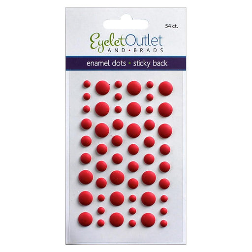 EYELET OUTLET ADHESIVE BACK ENAMEL DOTS 54/PKG-MATTE RED - EN54  E21C