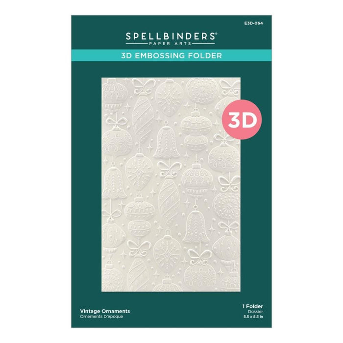 SPELLBINDERS 3D EMBOSSING FOLDER VINTAGE ORNAMENTS - ED3-064