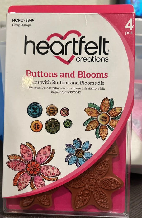 HC CLING STAMP BUTTONS AND BLOOMS - HCPC3849