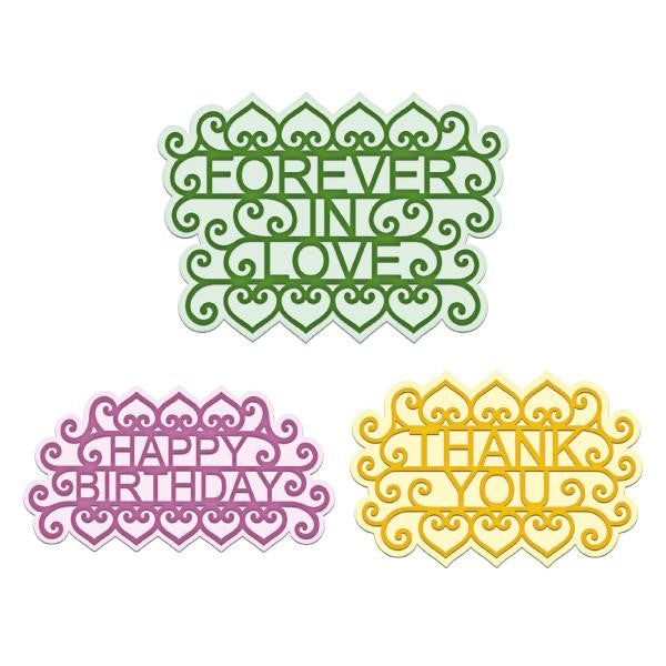 HEARTFELT CREATIONS IRONWORK SENTIMENTS DIE - HCD7351