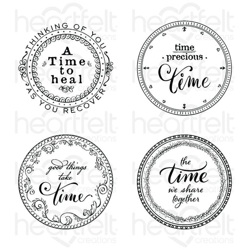 HEARTFELT CREATIONS TIMEPIECE SENTIMENTS CLING STAMP - HCPC3973