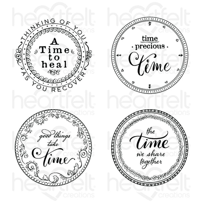HEARTFELT CREATIONS TIMEPIECE SENTIMENTS CLING STAMP - HCPC3973