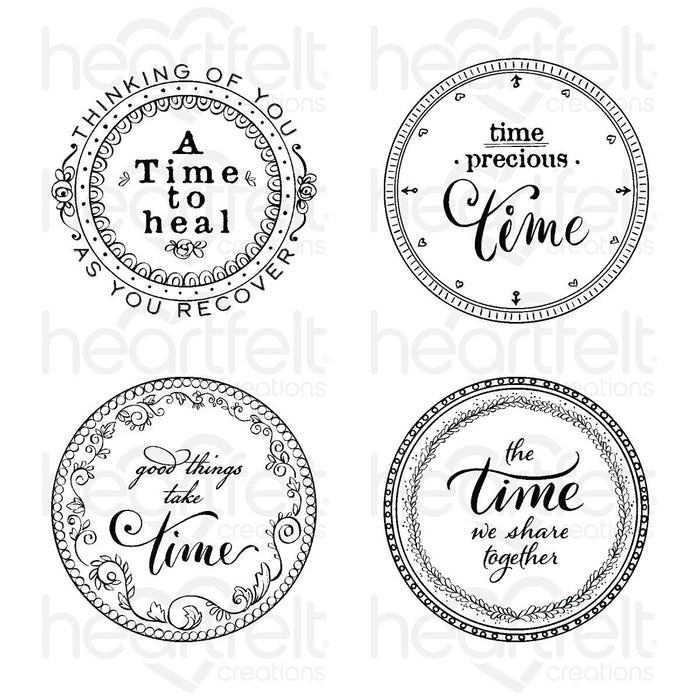 HEARTFELT CREATIONS TIMEPIECE SENTIMENTS CLING STAMP - HCPC3973