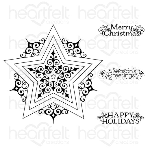 HEARTFELT CREATIONS HOLIDAY STAR CLING STAMP SET - HCPC3993