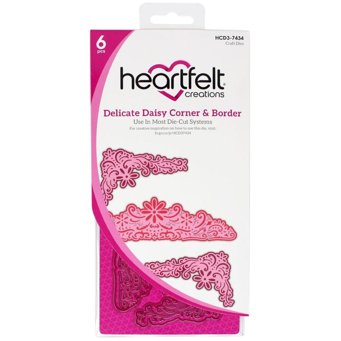 HEARTFELT CREATIONS DELICATE DAISY CORNER & BORDER DIE - HCD7434
