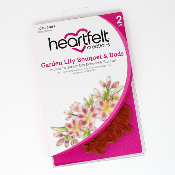 HEARTFELT CREATIONS GARDEN LILY BOUQUET & BUDS CLING STAMP S - HCPC31013