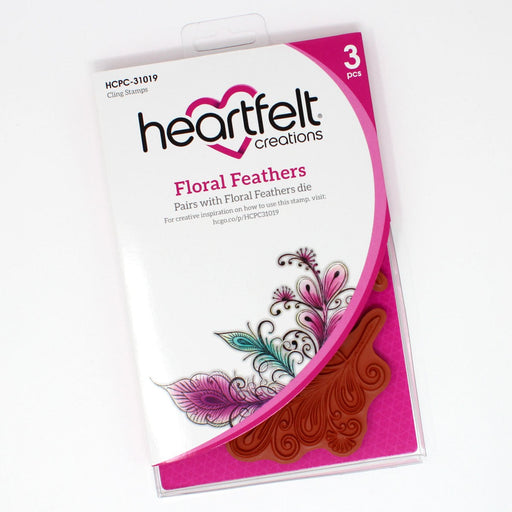 HEARTFELT CREATIONS FLORAL FEATHERS CLING STAMP SET - HCPC31019