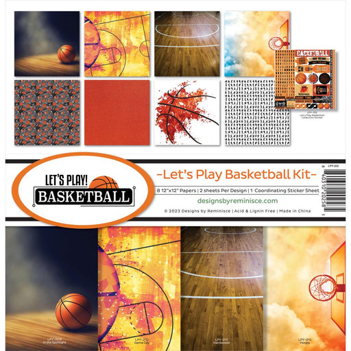 REMINISCE 12 X 12 PAPER PACK LETS PLAY BASKETBALL KIT - LPY-202