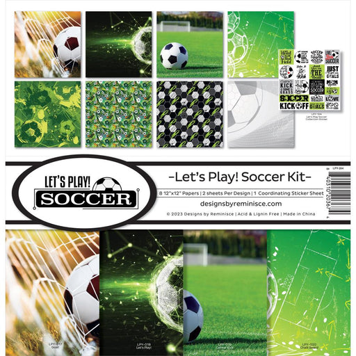 REMINISCE 12 X 12 PAPER PACK SOCCER COLLECTION LETS PLAY SOCCER KIT - LPY-204