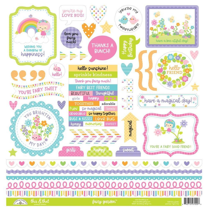 DOODLEBUG 12 X 12 STICKERS FAIRY GARDEN - KK7220