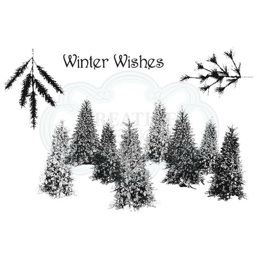 WOODWARE CLEAR SINGLES WINTER WISHES 4 IN X 6 IN STAMP - ADS109