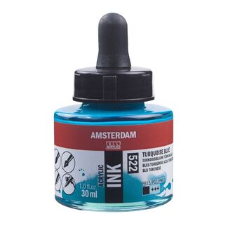 AMSTERDAM ACRYLIC INK 30ML - 522 - TURQUOISE BLUE - 17205220