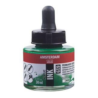 AMSTERDAM ACRYLIC INK 30ML - 619 - PERM GREEN DP - 17206190