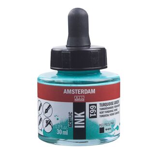 AMSTERDAM ACRYLIC INK 30ML - 661 - TURQUOISE GREEN - 17206610