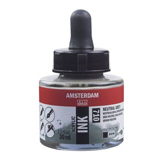 AMSTERDAM ACRYLIC INK 30ML - 710 - NEUTRAL GREY - 17207100