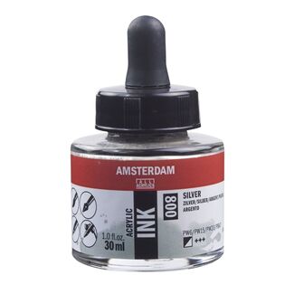 AMSTERDAM ACRYLIC INK 30ML - 800 - SILVER - 17208000