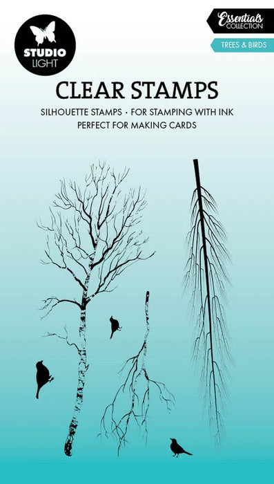 STUDIO LIGHT CLEAR STAMPS TREES AND BIRDS - SL-ES-STAMP703