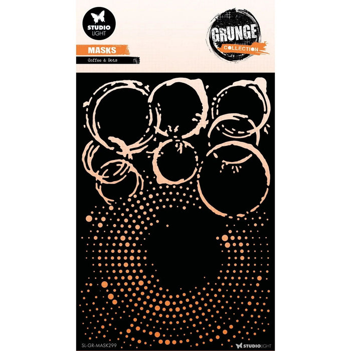 STUDIO LIGHT • GRUNGE COLLECTION MASK COFFEE & DOTS - SL-GR-MASK299