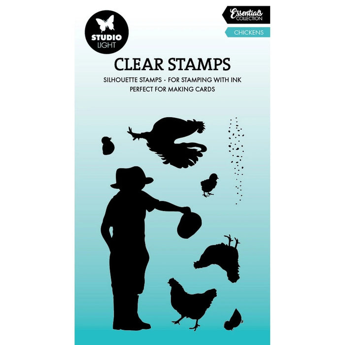 STUDIO LIGHT CLEAR STAMPS CHICKENS- SL-ES-STAMP831