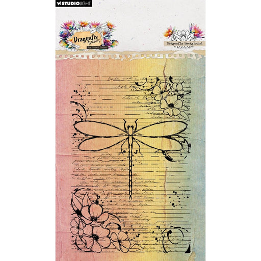 STUDIO LIGHT HAZEL EATON CLEAR STAMP DRAGONFLY BACKGROUND DRAGONFLY DREAMS HE-DD-STAMP907