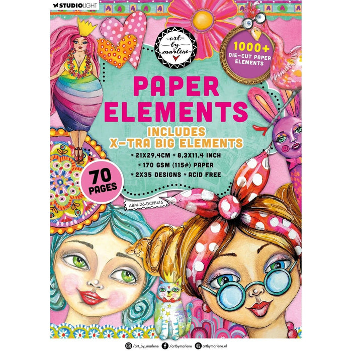 STUDIO LIGHT ART BY MARLENE DIE CUT PAPER PAD EXTRA BIG ELEMNETS   - ABM-26-DCPP416